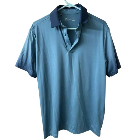 Under Armour Blue Ombré Golf Shortsleeve Polo Size‎ M - Picture 5 of 5
